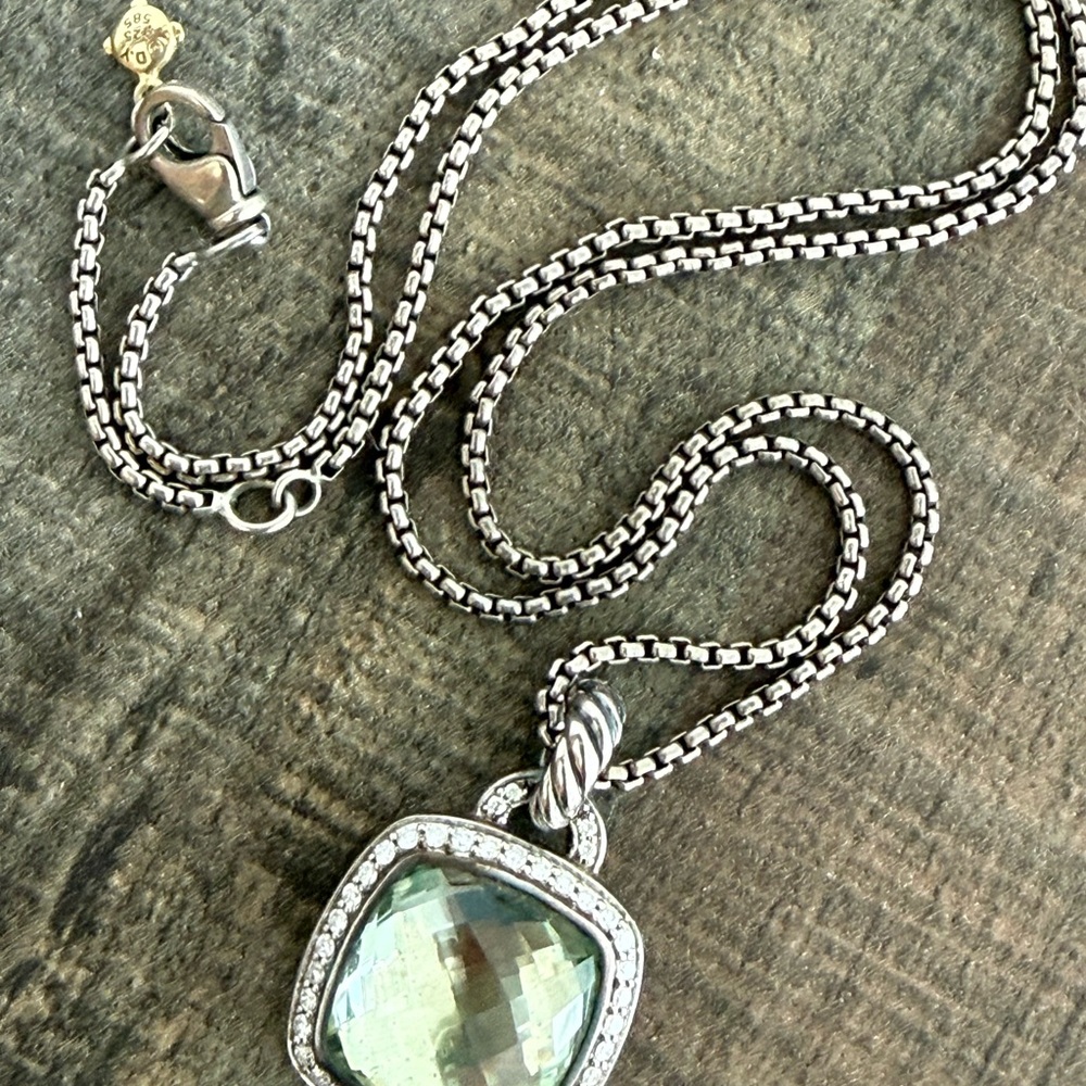 DAVID YURMAN DIAMOND AND PRASIOLITE ALBION PENDANT